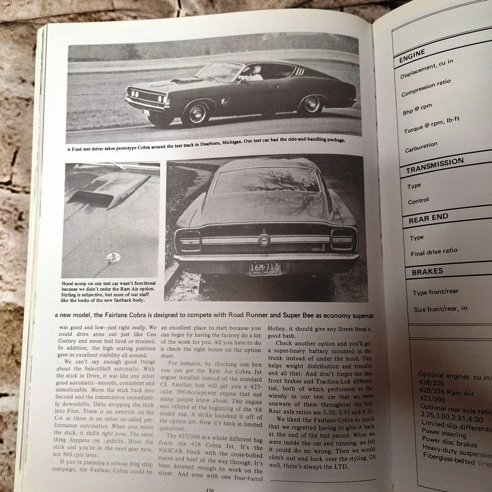 Ford Fairlane Performance Portfolio 1955-1970 Brooklands Books ISBN 1 85520 4584